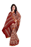 Tamaira Fashion Womens Pure Cotton Zari Border Saree Without Blouse Piece (8012_Zari_Maroon And Beige Without B.P)