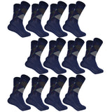 Pinkit MenS Diamond Cut Organic Cotton Crew Length Socks (Navy, Pack Of 12 Pairs)