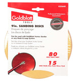 Goldblatt G25640 Vortex 80 Grit 9Inch Sanding Disk, 15Pack