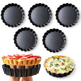 FIDZ PAN 8 Pack Mini Tart Pans 4 Inch with Removable Bottom Round Nonstick Deep Quiche Pan, Heavy Duty Perfect for Baking Fruit