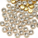100 Pcs 12MM Sew on Rhinestones Crystals Glass Metal Base Sewing Flower Claw Rhinestones for Clothes Shoes Earring Belt Crafts S