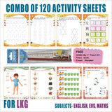 Eoi Marketing Combo Of 120 Activity Sheets For LKG in Maths, English and EVS with Complimentary DOMS My 1st Pencil Kit Busy book