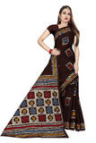 Tamaira Fashion Womens Plain Weave Pure Cotton Saree Without Blouse Piece (Ab12_Dark Chocolate)
