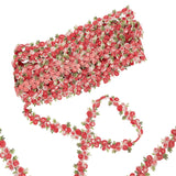 GORGECRAFT 5 Yards Flower Trim Ribbon Red Flower Rose DIY Lace Applique Ribbons Sewing Floral Craft Lace Edge Trim for Wedding D