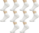 Nawab Men/Boys Ankle Length White Highly Stretchable Sports Socks (Set Of 10 Pair)