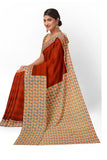 Tamaira Fashion Womens Plain Weave Pure Cotton Saree With Blouse Piece(11296_Rust)