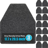 Nuanchu 15 Pack Nonslip Floor Mats - Water Absorption Urinal Mats, Bathroom Urinal Floor Pads for Men's Restroom (Grey)