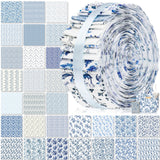 Hahafelt 60 Pcs Spring Floral Quilting Fabric 2.6 x 40 Cotton Fabric Strips Bundles Precut Patchwork for Craft Sewing(Chinoiseri