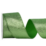 DINDOSAL Forest Green Glitter Wired Ribbon 2.5 Inch x 10 Yard Dark Green Wired Ribbon for Wreaths and Bows, Crafts and Floral Su
