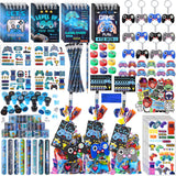 Sayglossy 171 Pcs Cool Video Game Party Favors Set Includes Gift Bags Pencils Notebook Sharpener Slap Bracelets Rings Keychains