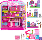 Barbie Mini Land DreamHouse & 3 Playsets with 4 1.5-Inch Dolls, Doll House Furniture & Accessories, Includes Pet Boutique, Hair