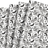 JarThenaAMCS 8 Sheet Vintage Halloween Wrapping Paper Not Roll Black White Skull Rose Spider Gift Wrap Paper Bulk Folded Flat