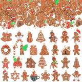 Tudomro 300 Pcs Christmas Charms for Jewelry Making Bulk Gingerbread Man Pendant Charms Enamel Gold Christmas Jewelry Metal for
