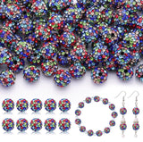 105pcs 10mm Rhinestone Beads for Jewelry Making, Black Mixed Shiny Round Disco Ball Beads Bulk, Sparkle Crystal Clay Christmas f