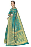 Glory Sarees Womens Jacquard Art Silk Kanchipuram Saree (Kara115Tealgreen_Teal Green)
