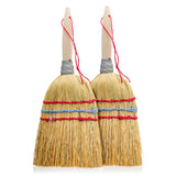 Redecker Hand Brush with Wooden Handle, Rice Straw, Untreated Beechwood, Set of 2, 10Inches