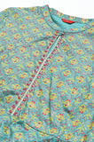 W For Woman Blue Gathered Kurta With Bead Work_22Auw17921-118334_3Xl