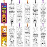 75Pcs Halloween Color Your Own Bookmarks for Kids Christian Theme DIY Coloring Blank Bookmark Classroom Art Craft Supplies for T