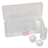 The Beadsmith Personality Case, Clear Plastic Bead Storage Case with 25 Removable and Stackable Jars, includes 5 screw top lids,