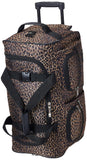 Rockland Rolling Duffel Bag, Brown Leopard, 100% polyester, 22Inch