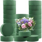 Lounsweer 24 Pcs Floral Foam Blocks 4.72 x 1.57 Florist Floral Round Foam Blocks Dry and Wet Green Foam for Flower Arrangement F