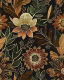 Laatse Boho Wallpaper Peel and Stick Dark Floral Wallpaper for Cabinet Vintage Contact Paper Waterproof Self Adhesive Removable
