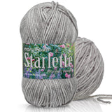 Mary Maxim Starlette, Crochet Yarn, Soft Acrylic Grey Yarn for Afghans, Blankets, Clothing and More, 180 Yards, Grey Heather - 1