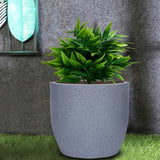 Bonkaso 16 Inch Light Grey Pot Tall, Durable & Lightweight Polymer Jaguar Round Planter For Indoor & Outdoor Use: Home, Office