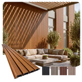 From Plain to Beautiful in Hours WPC Exterior Wall Slat Panels Waterproof Outdoor Composite Siding Cladding 114 in x 8.62 in 341