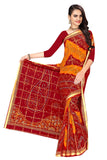 Tamaira Fashion Womens Pure Cotton Bandhani Saree Without Blouse Piece(2440_Red)