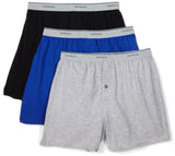 Fruit of the Loom Mens Knit Boxer With Exposed Waistband Colors May Vary, Assorted, XXLarge(Pack of 3)