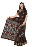 Tamaira Fashion Womens Plain Weave Pure Cotton Saree Without Blouse Piece (Ab12_Dark Chocolate)