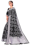 Glory Sarees Womens Banarasi Silk Saree With Blouse Piece (Kara124-Black_Black)