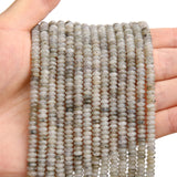 BONNY BOXX 1 Strand (150PCs) Natural 2 * 4mm Grey Labradorite Rondelle Beads, Natural Abacus Disk Stone Beads Loose Spacer Gemst
