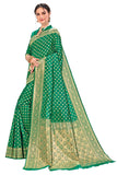 Glory Sarees Womens Banarasi Silk Saree With Blouse Piece (Kara128_Green_Green)