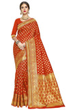 Glory Sarees Womens Kanchipuram Art Silk Saree With Blouse Piece (kara115orange_Orange)