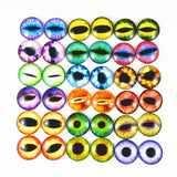 Julie Wang 20 PCS 1.18inches Mixed Style Dragon Eyes Round time gem cover Glass Cabochon Dome Dolls Jewelry Cameo Pendant Findin