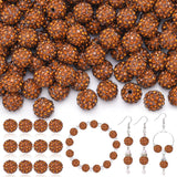 200 Pcs Brown Rhinestone Beads for Jewelry Making, Sparkle Crystal Clay Christmas for Bracelet Baseball Necklace Earring Craftin