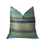 Plutus Brands Plutus Alpenglow Handmade Throw Pillow, 20 X 36 King, Turquoise/Yellow/Navy