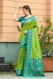 Leriya Fashion Womens Trendy Kanjivaram Soft Lichi Silk Saree With Blouse Piece (Green)