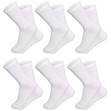 Cotson Calf Length, Full Length, High Length Pure Cotton Plain Solid White Color Formal Socks For Men And Boys Pack Of 6 Pairs