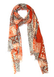 Bratkrok WomenS Floral Printed Rayon Scarf/Scarves/Stole For Summers (Retro Orange)