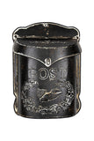 Creative CoOp Black Embossed Tin Post Letter Box