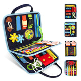 JAGSYJOY Busy Book for Toddlers - Montessori Busy Board with Sensory Activities for Learning Fine Motor Skills, Travel Toys for