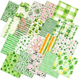 HunnmingRe 20 Pcs 10''x10'' St. Patrick's Day Quilting Fabric Square Bundle Watercolor Irish Precuts Quiltted Fabric Shamrock Lu