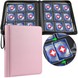 GEAoffice 9 Pockets Top Loader Binder Holds 324 Cards, Premium PU Leather Trading Card Binder for Toploader, Side Loading Zipper