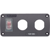 Blue Sea Systems 4364 Water-Resistant Accessory Panel, 15A Circuit Breaker, 2 Blank Apertures