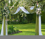 WARM HOME DESIGNS Wedding Arch Draping Fabric Bundle Has 2 288 Inch (24 Feet) Scarves in Green Sage & White Fabric for Wedding D
