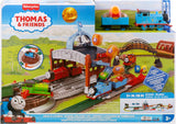 Thomas & Friends Toy Train Playset, Load & Launch Barrel Delivery with Classic Motorized Engine & Cargo Car, 18 Feet of Track