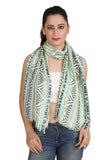Veriismo Scarf Ikkat Printed Lino Waeved Stole To Wear In Any Outfit For All Season Size 50X180Cms.